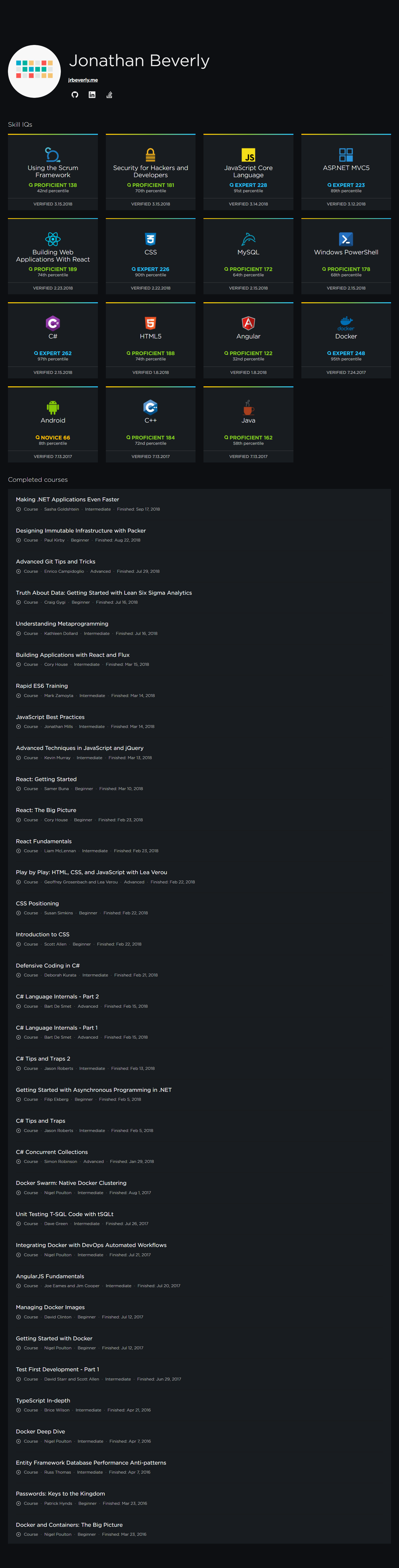 Screenshot the pluralsight webpage